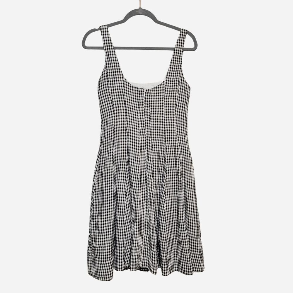Bailey 44 Gingham Linen Blend Fit & Flare pockets cottagecore preppy euro summer - Picture 2 of 8